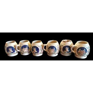 Vintage Original Gerz W. Germany Beer Christmas Stein Mugs Set Of 8